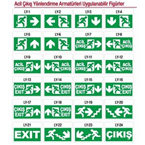 Arsel Arselite Eko Ae-1223-s Sıva Üstü Led\'li Acil Çıkış Yönlendirme Armatürü Sürekli Ve Kesintide 180 Dak. Yanan 19 Led 120 Lüme