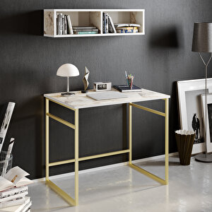 Decoroti̇ka Gama Çalişma Masasi Beyaz Gold