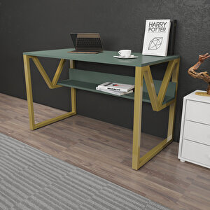 Decoroti̇ka Lona Çalişma Masasi Si̇lva Gold Metal