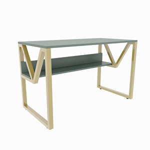 Decoroti̇ka Lona Çalişma Masasi Si̇lva Gold Metal