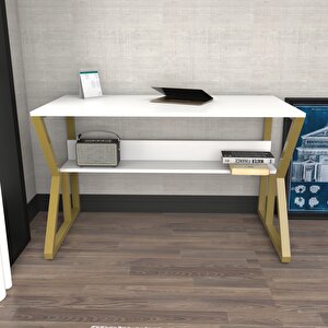 Decoroti̇ka Wake Çalişma Masasi Gold Beyaz