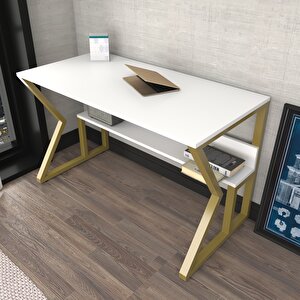 Decoroti̇ka Wake Çalişma Masasi Gold Beyaz
