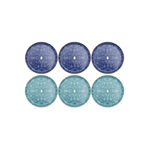Glamorous Lacivet Turkuaz Servis Tabağı 24cm 6 Parça