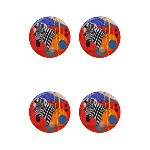 Wild Life Zebra Düz Tabak 28cm 4'lü 04alm005136