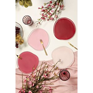 Ripple Pembe 4'lü Tabak Seti 21 Cm 04fia002603