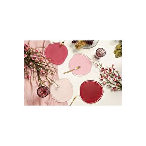 Porland Ripple Pembe 4'lü Tabak Seti 21 Cm 04fia002603