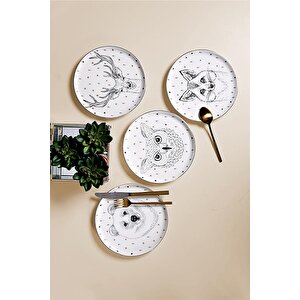 Forest Pasta Tabağı 4 Parça 20 Cm