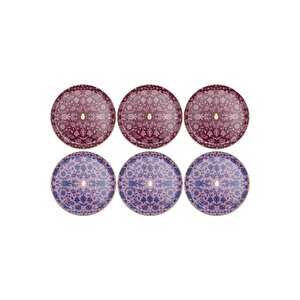 Glamorous Fuşya Pembe Servis Tabağı 24cm 6 Parça