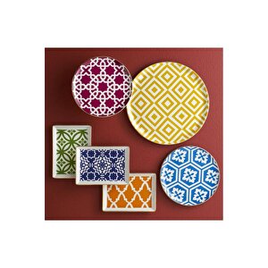 Morocco Desen Mavi Düz Tabak 28cm 04ap018765