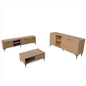 Set 1364-2092-1684 Vision Tv Ünitesi - Orta Sehpa - Konsol Seti Sepet - Yunus