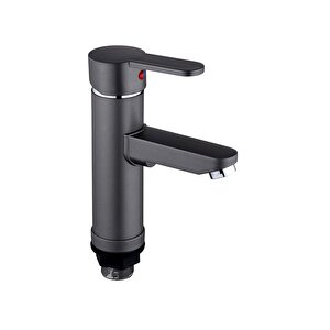 Polyfit Antrasit Gri Mix Lavabo Bataryası F1 model 19 cm