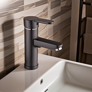 Polyfit Antrasit Gri Mix Lavabo Bataryası F1 model 19 cm