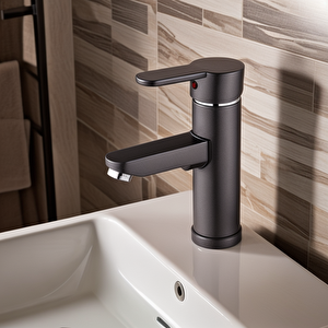 Polyfit Antrasit Gri Mix Lavabo Bataryası F1 model 19 cm
