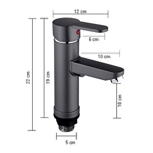 Polyfit Antrasit Gri Mix Lavabo Bataryası F1 model 19 cm