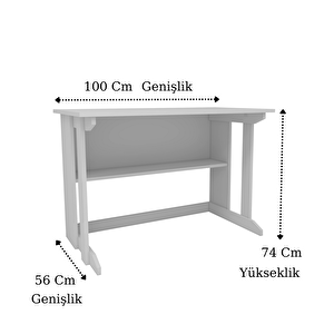 Venüs Raflı Çalışma Masası Kitaplıklı Çalışma Masası Beyaz