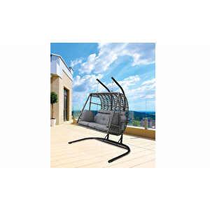 İkili Makrome Salıncak Bahçe Mobilyası