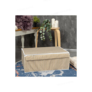 Çok Amaçlı Kutu Baza Boy Kahverengi Çizgili 50x40x19 Cm Kahverengi