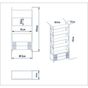 Decoroti̇ka Fri̇da 90 Cm Ki̇taplik Efes