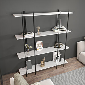 Decoroti̇ka Moss Ki̇taplik Beyaz Si̇yah