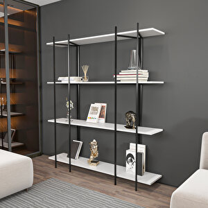 Decoroti̇ka Moss Ki̇taplik Beyaz Si̇yah