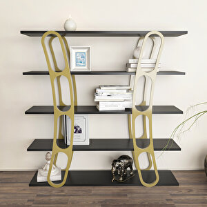 Decoroti̇ka Adar Ki̇taplik Si̇yah-gold Ayak Mdf