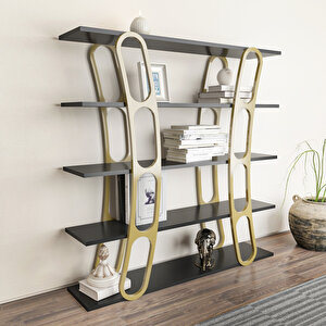 Decoroti̇ka Adar Ki̇taplik Si̇yah-gold Ayak Mdf