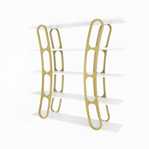 Decoroti̇ka Adar Ki̇taplik Beyaz-gold Ayak Mdf