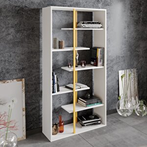 Decoroti̇ka Presto Ki̇taplik Gold Beyaz