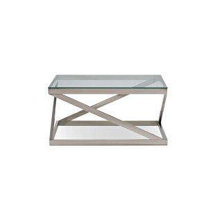 Alida Satine(mat) Paslanmaz Krom Metal Orta Sehpa