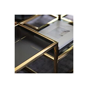 Waleska Gold Metal&cam Orta Sehpa