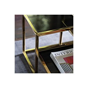 Waleska Gold Metal&cam Orta Sehpa