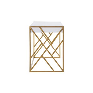Zeron Gold Metal Çekmeceli Ahşap Çalışma Masası