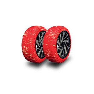 Mini 215x65xr15 Lastik Ebatlı Kar Çorabı 2 Adet Kırmızı Siyah