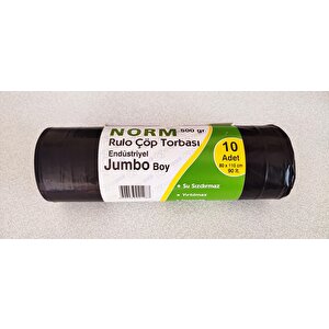 Norm Endüstriyel Jumbo Çöp Torbası Poşeti - 2 Kat - Siyah - 500 Gr. - 80 X 110 Cm. / Koli