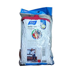 Titiz Salsa Tp-857 Yedek Geniş Takozlu Islak İpli Mop Paspas Başlığı - Püskül - 16 Cm.