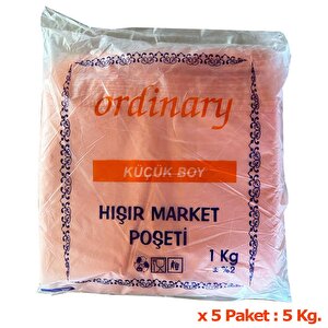 Ordinary Turuncu Market Poşeti Torbası - Hışır Atlet Poşet - Küçük Boy - 24 X 40 Cm. - 5 Kg.