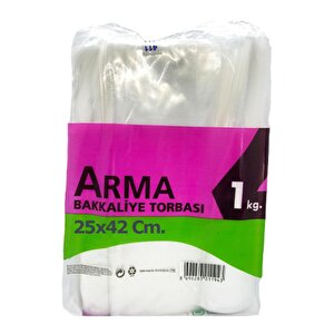 Naksan Arma Şeffaf Naylon 3 Lük 25x42 Cm. Bakkaliye Poşeti Torbası - 1 Kg. - Ort. 140 Adet - 1 Paket