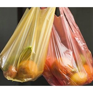 Ordinary Turuncu Market Poşeti Torbası - Hışır Atlet Poşet - Orta Boy - 26 X 50 Cm. - 10 Kg.