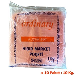 Ordinary Turuncu Market Poşeti Torbası - Hışır Atlet Poşet - Küçük Boy - 24 X 40 Cm. - 10 Kg.