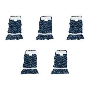 Cod-ex Dar Islak Yedek Mop Paspas Başlığı - Pamuklu - Mavi - 17 Cm. - 450 Gram - 5 Adet