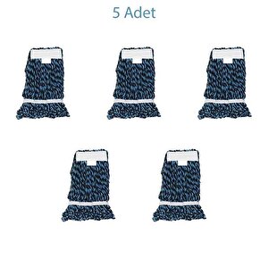 Cod-ex Dar Islak Yedek Mop Paspas Başlığı - Pamuklu - Mavi - 17 Cm. - 450 Gram - 5 Adet