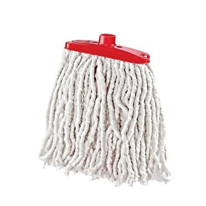 Yedek Geniş Takozlu Islak İpli Mop Paspas Başlığı - Püskül - 16 Cm.