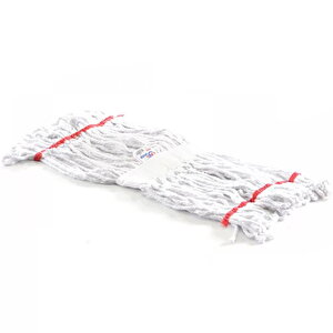 Geniş Yedek Islak Mop Paspas Ucu Başlığı Püskül - Pamuklu - 320 Gram. - 25 Cm. - Beyaz - 10 Adet