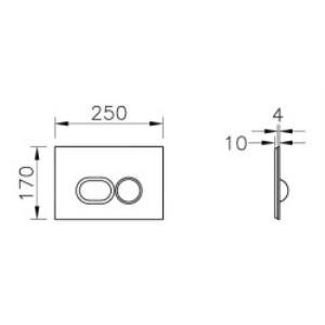 Vitra Liquid 740-2180 Kumanda Paneli, Krom