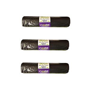 Ecoplast 240 Litre Siyah Hantal Konteyner Çöp Torbası - 100 X 150 Cm. - 600 Gr. - 10 Adetlik 3 Rulo
