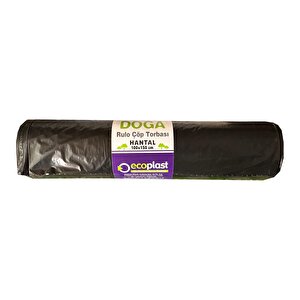 Ecoplast 240 Litre Siyah Hantal Konteyner Çöp Torbası - 100 X 150 Cm. - 600 Gr. - 10 Adetlik 5 Rulo