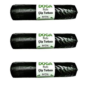 Ecoplast Battal Boy Siyah Çöp Torbası Poşeti - 300 Gr. - 75 X 90 Cm / 10 Adetlik 3 Rulo