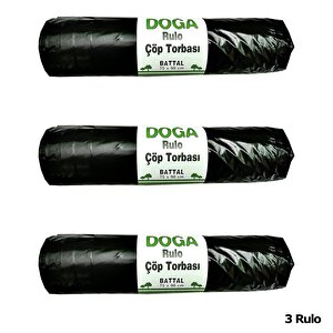 Ecoplast Battal Boy Siyah Çöp Torbası Poşeti - 300 Gr. - 75 X 90 Cm / 10 Adetlik 3 Rulo