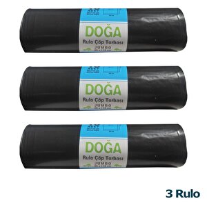 Ecoplast Jumbo Boy Siyah Çöp Torbası Poşeti - 300 Gr. - 90 Litre - 80 X 110 Cm / 10 Adetlik 3 Rulo