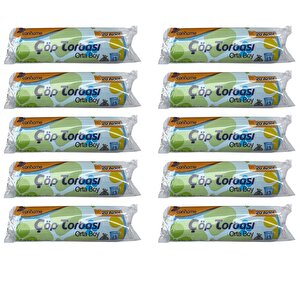 Canhome Mavi Orta Boy 55x60 Cm. 30 Litre Çöp Torbası Poşeti - 20 Adetlik 10 Rulo